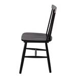 Chaises Jalenas (lot de 2) Hévéa massif - Noir - Noir