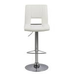 Chaises de bar Selina I (lot de 2) Imitation cuir / Chrome - Blanc vieilli