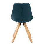 Gestoffeerde stoel ALEDAS geweven stof/massief rubberboomhout - Geweven stof Cors: Jeansblauw
