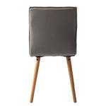 Gestoffeerde stoel Kean I geweven stof/massief eikenhout - Grijs - 2-delige set
