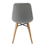Gestoffeerde stoel Farelas geweven stof/massief beukenhout - Geweven stof Cors: Granietkleurig - 2-delige set