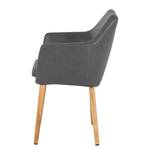 Sedia con braccioli NICHOLAS Similpelle grigio chiaro - Similpelle Aken: grigio chiaro vintage - 1 sedia