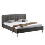 Gestoffeerd bed Klink II geweven stof - Donkergrijs - 180 x 200cm