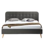 Letto imbottito Klink II Tessuto - Grigio scuro - 200 x 200cm