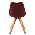 Gestoffeerde stoel ALEDAS geweven stof/massief rubberboomhout - Geweven stof Cors: Donkerrood