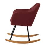 Chaise à bascule Bolands Tissu / Hêtre massif - Rouge foncé