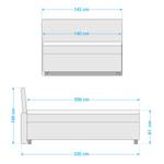 Boxspring Color Box geweven stof - 140 x 200cm - H3 medium