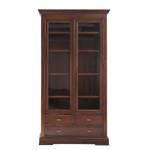 Vitrine Siena Marron - En partie en bois massif - 100 x 188 x 41 cm