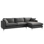 Ecksofa Mailín Webstoff Basalt - Longchair davorstehend rechts