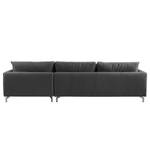 Ecksofa Mailín Webstoff Basalt - Longchair davorstehend rechts