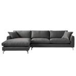 Ecksofa Mailín Webstoff Basalt - Longchair davorstehend links