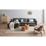 Ecksofa Mailín Webstoff Basalt - Longchair davorstehend links