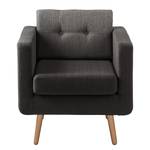 Fauteuil Croom Tissu - Tissu Polia: Gris foncé - Sans repose-pieds