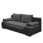 Dauerschlafsofa Trepang Strukturstoff / Flachgewebe - Schwarz / Grau