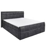 Lit boxspring Jansen Aspect cuir vieilli - Anthracite