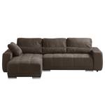 Ecksofa Galilea Microfaser - Longchair davorstehend rechts - Microfaser Bobil: Braungrau