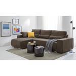 Ecksofa Galilea Microfaser - Longchair davorstehend rechts - Microfaser Bobil: Braungrau