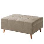 Ecksofa Capstone Microfaser - Microfaser Sole: Taupe - Ottomane davorstehend rechts - Mit Hocker