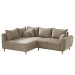 Ecksofa Capstone Microfaser - Microfaser Sole: Taupe - Ottomane davorstehend links - Mit Hocker