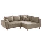 Ecksofa Capstone Microfaser - Microfaser Sole: Taupe - Ottomane davorstehend rechts - Ohne Hocker