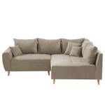 Ecksofa Capstone Microfaser - Microfaser Sole: Taupe - Ottomane davorstehend rechts - Ohne Hocker