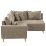 Ecksofa Capstone Microfaser - Microfaser Sole: Taupe - Ottomane davorstehend rechts - Ohne Hocker