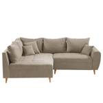 Ecksofa Capstone Microfaser - Microfaser Sole: Taupe - Ottomane davorstehend links - Ohne Hocker