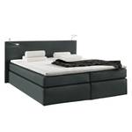 Boxspringbett Japura inklusive Topper Webstoff - Graphit - 180 x 200cm