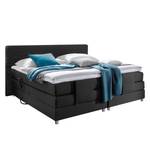 Letto boxspring Belaja Incluso Topper Tessuto - Nero