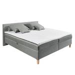 Lit boxspring Finnea (avec coffre) Tissu - Gris