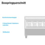 Boxspring Finnea (incl. opbergruimte) geweven stof - grijs