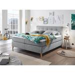 Letto boxspring Campile (con topper) Tessuto - Color grigio chiaro