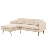 Ecksofa Croom Webstoff - Webstoff Polia: Kaschmir - Longchair davorstehend links - Ohne Hocker