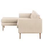 Ecksofa Croom Webstoff - Webstoff Polia: Kaschmir - Longchair davorstehend links - Ohne Hocker