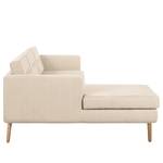 Ecksofa Croom Webstoff - Webstoff Polia: Kaschmir - Longchair davorstehend links - Ohne Hocker