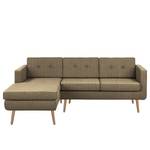 Ecksofa Croom Webstoff Polia: Havanna - Longchair davorstehend links - Ohne Hocker