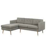 Ecksofa Croom Webstoff - Webstoff Polia: Fango - Longchair davorstehend links - Ohne Hocker