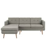 Ecksofa Croom Webstoff - Webstoff Polia: Fango - Longchair davorstehend links - Ohne Hocker