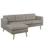 Ecksofa Croom Webstoff - Webstoff Polia: Fango - Longchair davorstehend links - Ohne Hocker