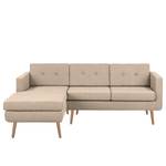 Ecksofa Croom Webstoff - Webstoff Polia: Cappuccino - Longchair davorstehend links - Ohne Hocker