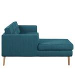 Ecksofa Croom Webstoff Polia: Jeansblau - Longchair davorstehend links - Ohne Hocker