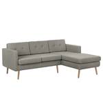 Ecksofa Croom Webstoff - Webstoff Polia: Fango - Longchair davorstehend rechts - Ohne Hocker