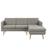 Ecksofa Croom Webstoff - Webstoff Polia: Fango - Longchair davorstehend rechts - Ohne Hocker