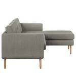 Ecksofa Croom Webstoff - Webstoff Polia: Fango - Longchair davorstehend rechts - Ohne Hocker