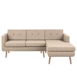 Ecksofa Croom Webstoff Polia: Cappuccino - Longchair davorstehend rechts - Ohne Hocker