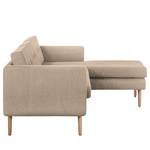 Ecksofa Croom Webstoff Polia: Cappuccino - Longchair davorstehend rechts - Ohne Hocker