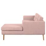 Ecksofa Croom Webstoff - Webstoff Polia: Mauve - Longchair davorstehend rechts - Ohne Hocker