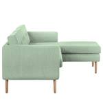 Ecksofa Croom Webstoff - Webstoff Polia: Mintgrau - Longchair davorstehend rechts - Ohne Hocker