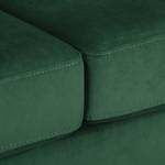 Canapé d’angle Croom Velours - Velours Krysia: Vert foncé - Méridienne courte à gauche (vue de face) - Sans repose-pieds
