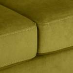 Canapé d’angle Croom Velours - Velours Krysia: Jaune olive - Méridienne courte à gauche (vue de face) - Sans repose-pieds